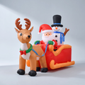 6.5 ft Santa on Sleigh with Reindeer & Snowman