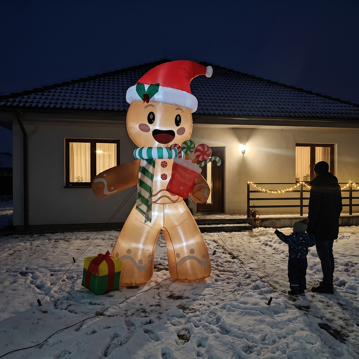 7.9 ft Gingerbread Man with Gifts