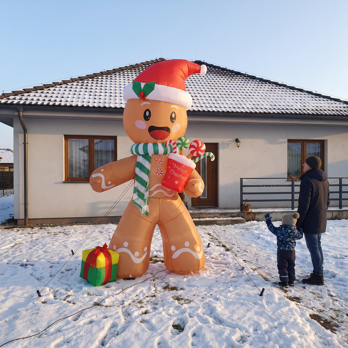 7.9 ft Gingerbread Man with Gifts