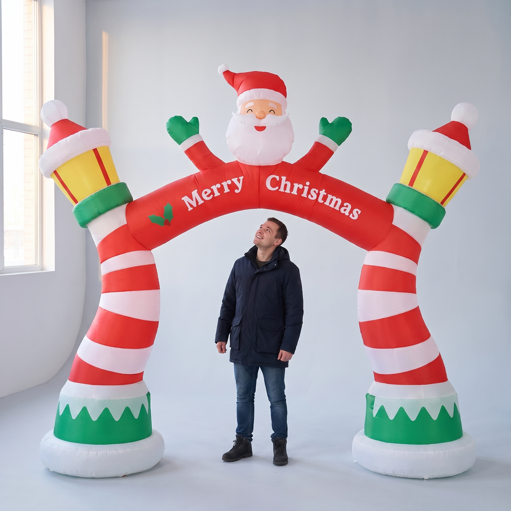 10 ft Santa Christmas Archway with Lanterns