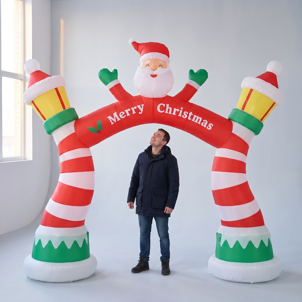 10 ft Santa Christmas Archway with Lanterns
