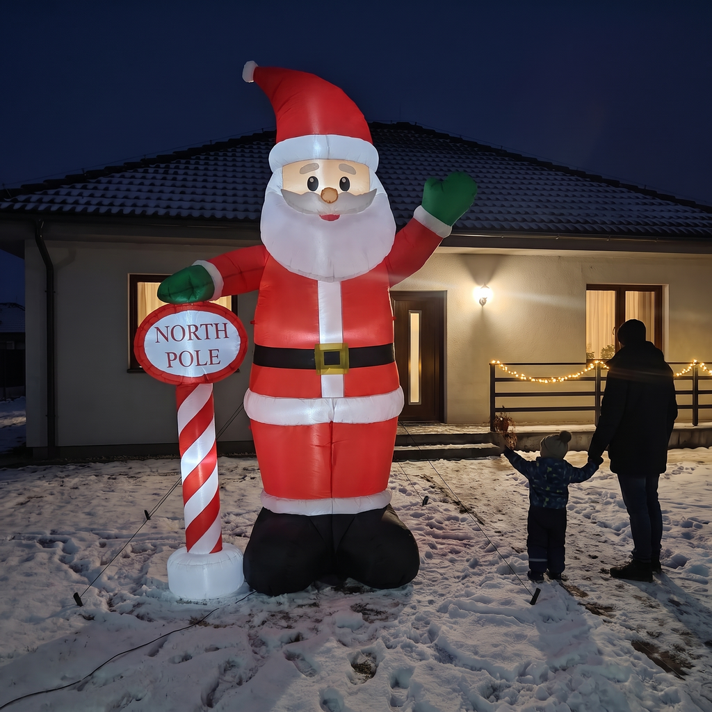 8 ft Santa with North Pole Sign