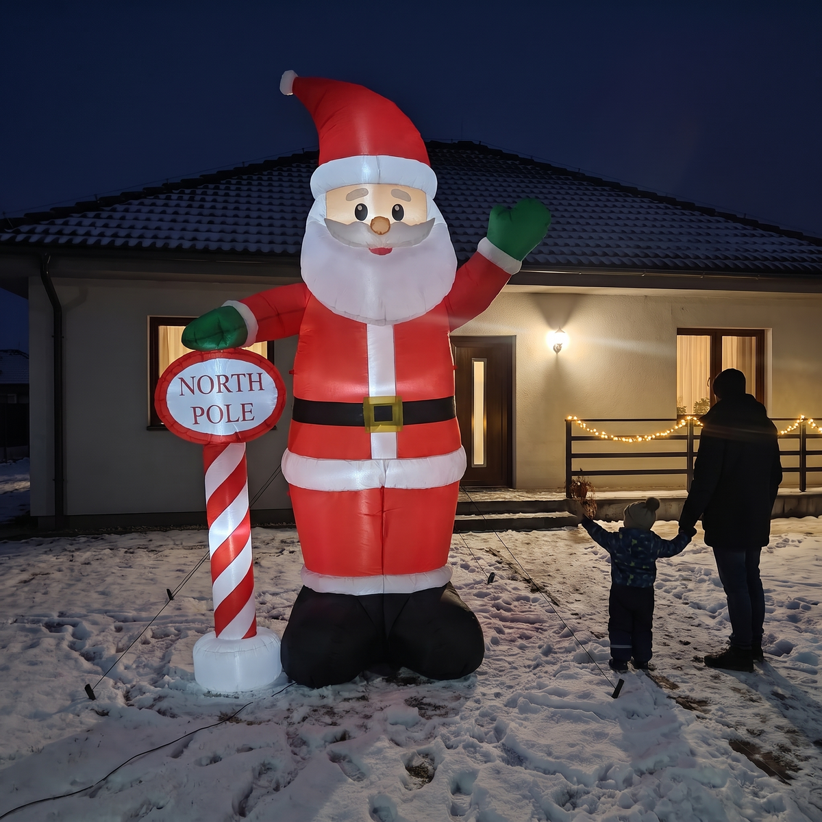 8 ft Santa with North Pole Sign