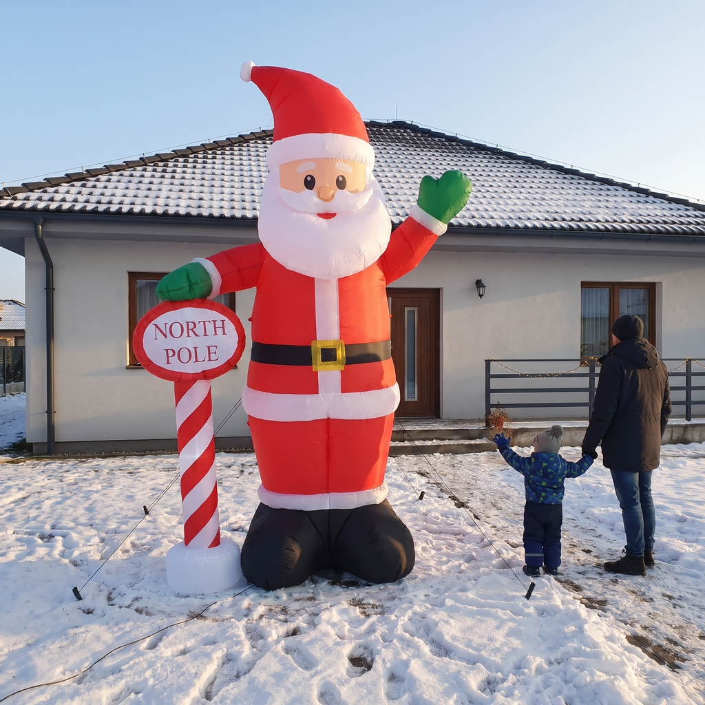 8 ft Santa with North Pole Sign