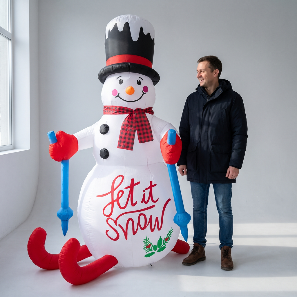 6 ft Snowboarding Snowman