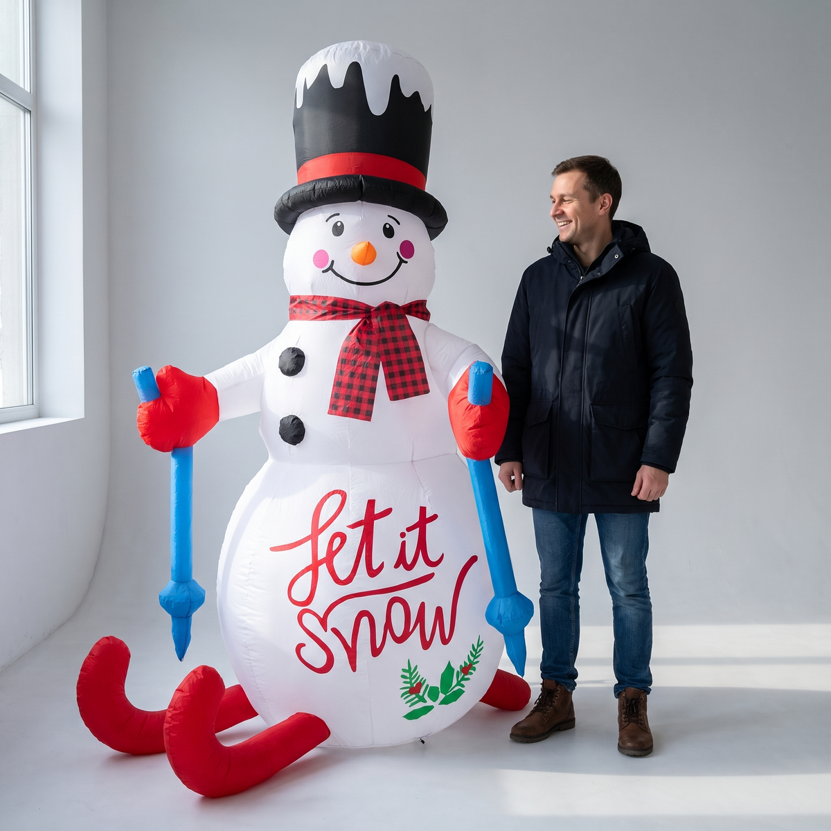 6 ft Snowboarding Snowman
