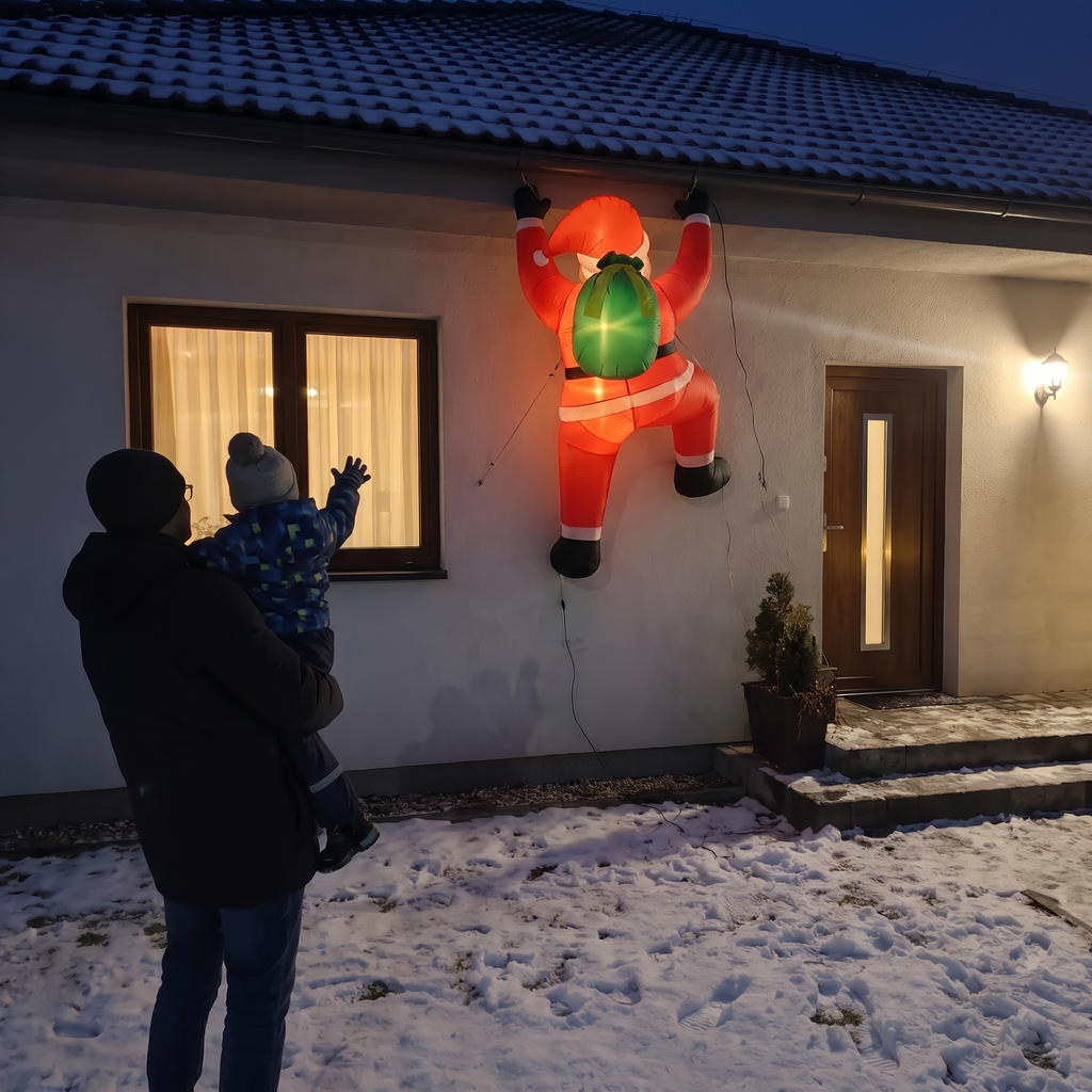 5.9 ft Climbing Santa with Gift Bag