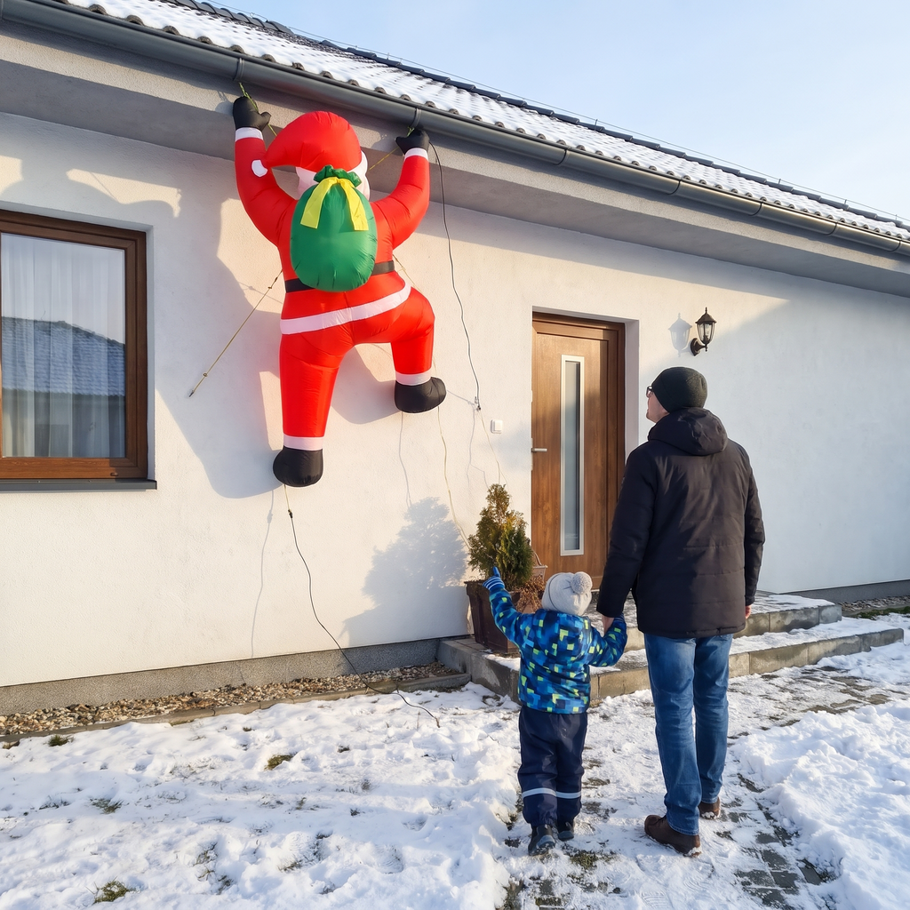 5.9 ft Climbing Santa with Gift Bag