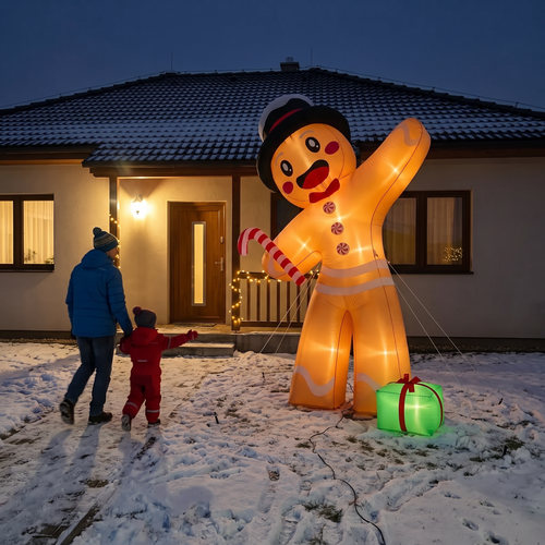 10.6 ft Gingerbread Man with Gift Box
