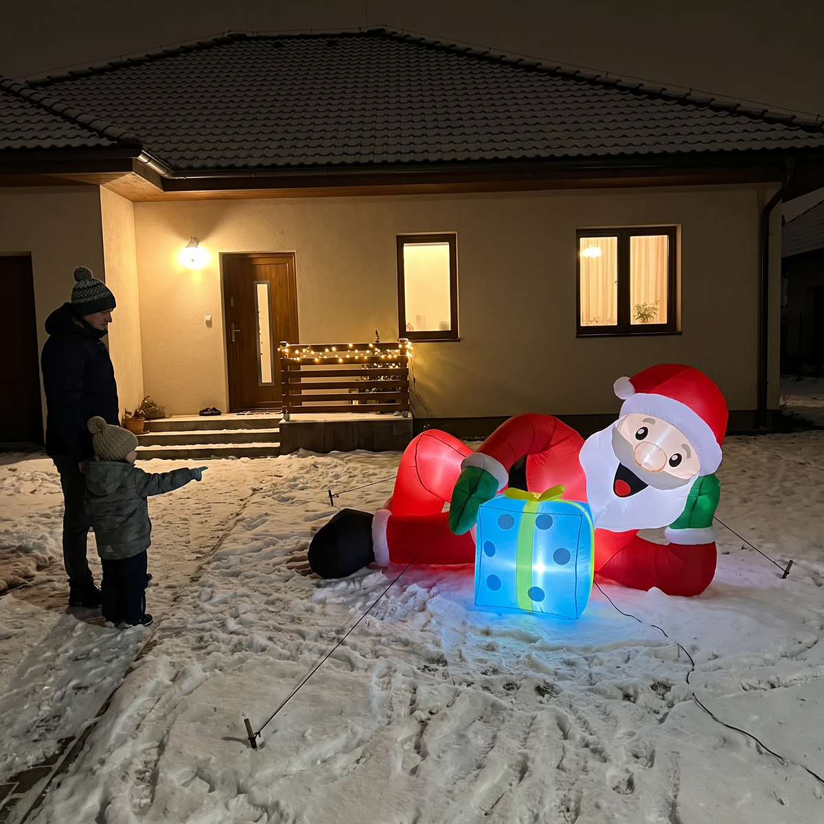 7 ft Reclining Santa with Gift Box