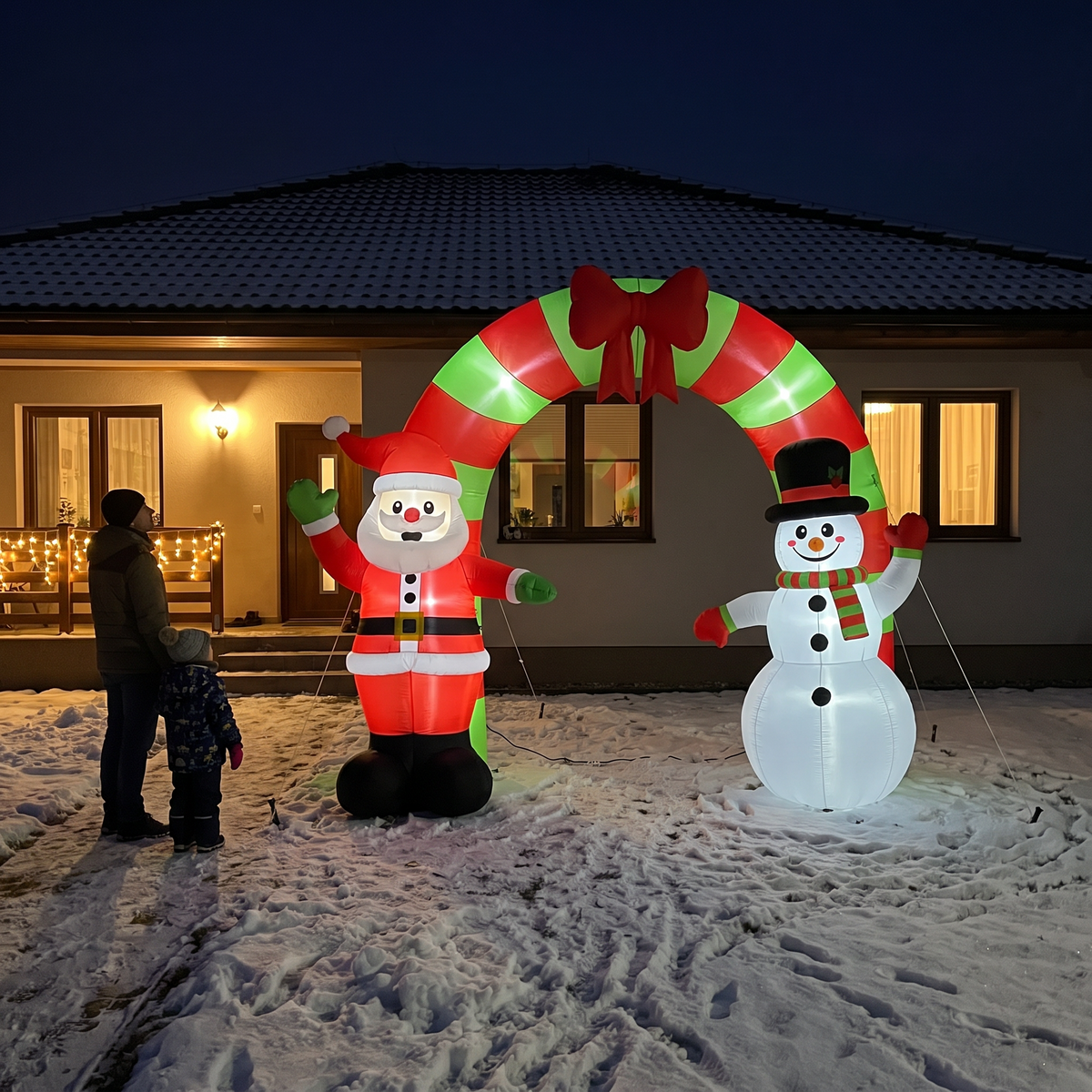 10 ft Santa & Snowman Christmas Archway