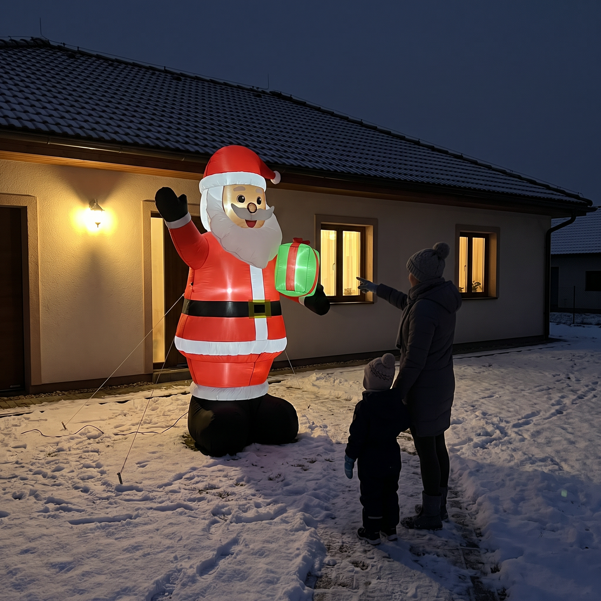 7 ft Santa Holding a Gift